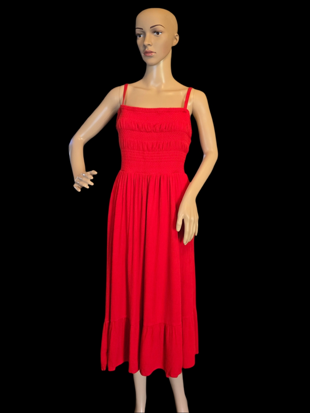 torrid Red Smocked Midi Summer Dress